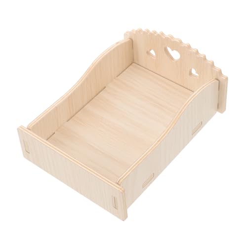 DINHEAROM Holzbett Für Meerschweinchen Kleintiere Bett Haustierhütte Schlafplatz Versteck Lebensraum Aus Holz Für Kleine Tiere Meerschweinchen von DINHEAROM