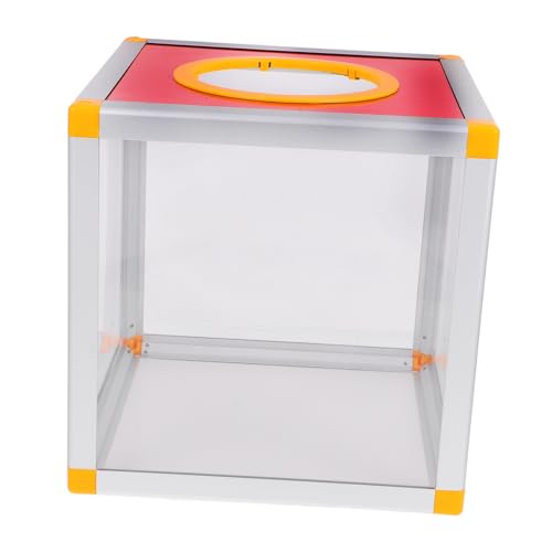 DINHEAROM Rote Transparente Losbox aus Aluminium und MDF Vielseitige Spenden und Vorschlagsbox für Parteien Abstimmungen Spiele und Fundraising Einfach zu Montieren Großes Fassungsvermögen von DINHEAROM