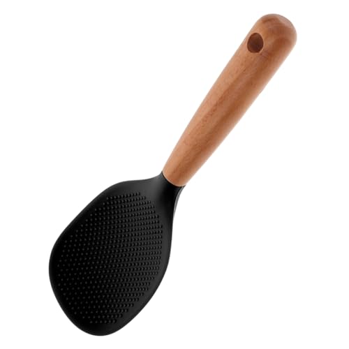 DINHEAROM Silikon Reislöffel mit Ergonomischem Griff Hitzebeständiger Antihaftbeschichteter Kochlöffel für Reiskocher zum Servieren und Reinigen Elegantem Schwarz DINHEAROM Silikon Reislöffel mit Ergonomischem Griff Hitzebeständiger Antihaftbeschichteter Kochlöffel für Reiskocher zum Servieren und Reinigen Elegantem Schwarz von DINHEAROM