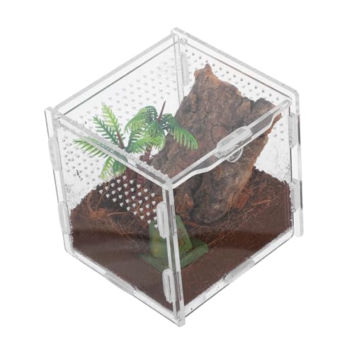 DINHEAROM Transparente Reptilien Zuchtbox für Springspinnen Kleines Fluchtgeschütztes Terrarium für Insekten und Spinnen Platzsparend für Heimhaltung DINHEAROM Transparente Reptilien Zuchtbox für Springspinnen Kleines Fluchtgeschütztes Terrarium für Insekten und Spinnen Platzsparend für Heimhaltung von DINHEAROM