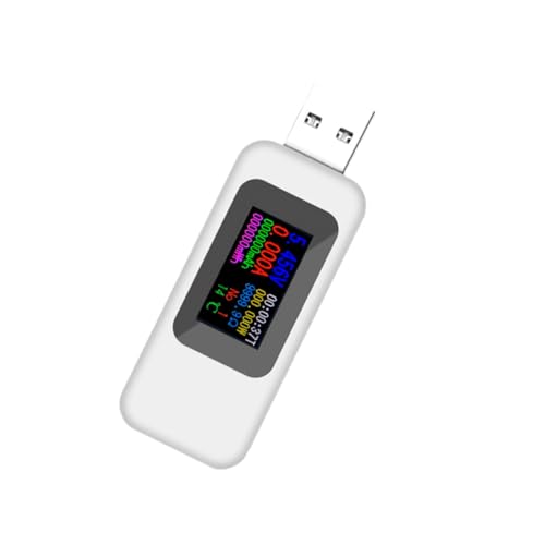 DINHEAROM USB Voltmeter Amperemeter Messgerät mit LCD Anzeige Tragbarer USB Strom und Spannungstester Präzise Stromkalibrierung Weiß ohne Batterie DINHEAROM USB Voltmeter Amperemeter Messgerät mit LCD Anzeige Tragbarer USB Strom und Spannungstester Präzise Stromkalibrierung Weiß ohne Batterie von DINHEAROM