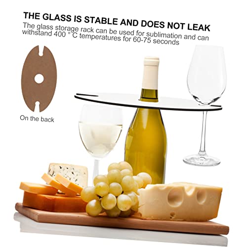 DINHEAROM Weißes Hängendes Weinregal aus Holz Eleganter Ovaler Weinflaschen und Glashalter Platzsparender Goblet Organizer Stilvolle Aufbewahrung für Zuhause und Bar von DINHEAROM