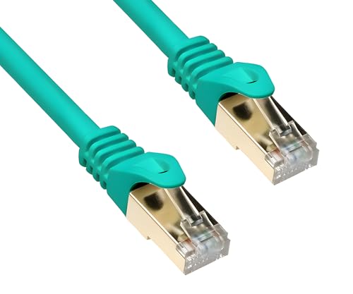 DINIC Cat.7 Premium Patchkabel 10 Gb LAN Kabel, Netzwerk-Kabel S/FTP Kupfer, LSZH Ethernet (Grün, 10,00m) von DINIC