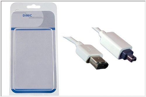 DINIC FireWire Kabel 6 polig Stecker auf 4 polig Stecker, (4,00m, weiß) von DINIC