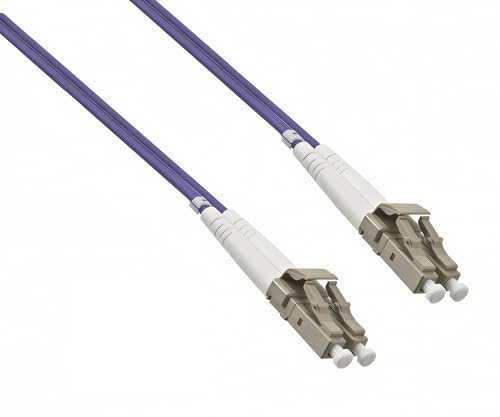 DINIC LWL Kabel OM4, Patchkabel LC/LC Lichtwellenleiter Multimode (100m, violett) von DINIC
