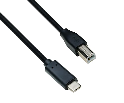 DINIC USB C Druckerkabel/Scannerkabel, Typ C USB 3.1 auf USB 2.0 Typ B (0.50m, schwarz) von DINIC