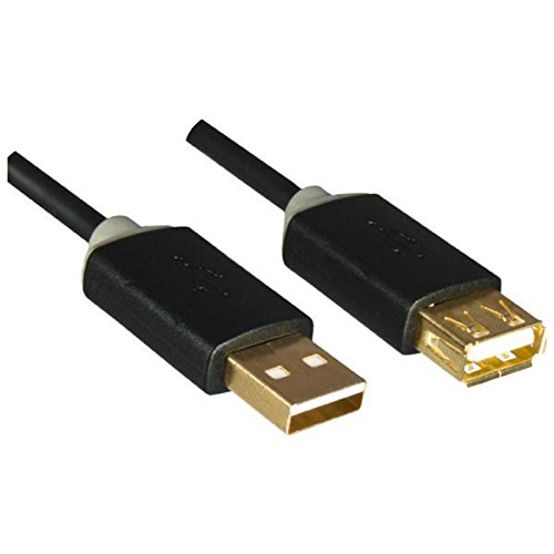 DINIC HQ USB 2.0 Verlängerung A Stecker auf Buchse, 2m von DINIC