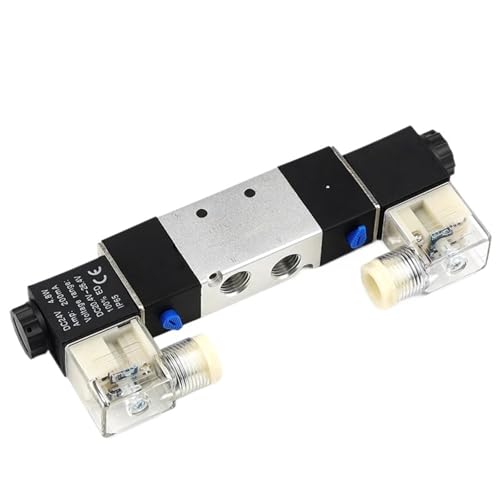 1PC 4V220-08 Air Pneumatische Magnetventil 5 Weg 2 Position 1/4 "Aluminium Legierung Interne E 12VDC 24VDC 110VAC 220VAC 0,15-0,8 Mpa(8mm Fittings,DC24V) von DINJKEZRW