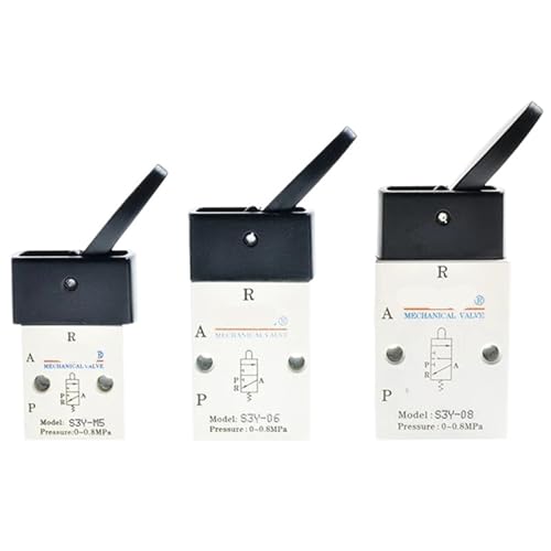 S3Y-M5 S3Y-06 S3Y-08 3/2-Wege-Hebeltyp mechanisches Steuerventil Rocker Hand manuelle Ventile(AirTac S3Y-M5 6MM) von DINJKEZRW