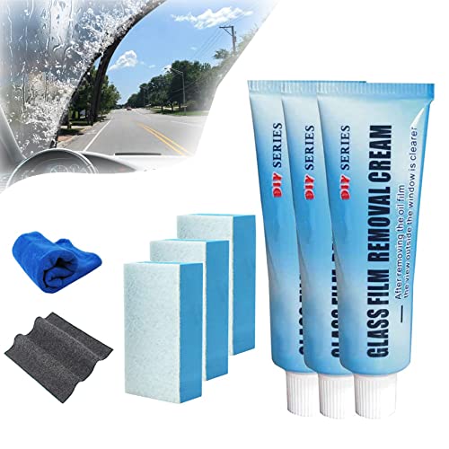 Car Glass Oil Film Cleaner, Glass Film Removal Cream, Car Windshield Oil Film Cleaner, Car Glass Oil Film Cleaner Safety and Long-Term Protection (3pcs-20g) von DINNIWIKL