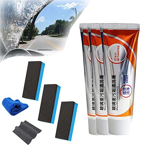 Car Glass Oil Film Cleaner, Glass Film Removal Cream, Car Windshield Oil Film Cleaner, Car Glass Oil Film Cleaner Safety and Long-Term Protection (3pcs-50g) von DINNIWIKL