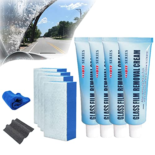 Car Glass Oil Film Cleaner, Glass Film Removal Cream, Car Windshield Oil Film Cleaner, Car Glass Oil Film Cleaner Safety and Long-Term Protection (4pcs-20g) von DINNIWIKL