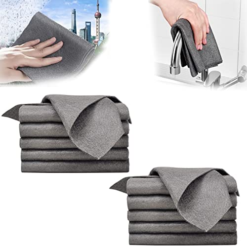 DINNIWIKL Glorihoby Magic Cloth, Thickened Magic Cleaning Cloth, Reusable Glass Microfiber Cleaning Rag for Kitchen, Car, Glass, Window, Mirrors (7.9*11.8in, 10pcs) von DINNIWIKL