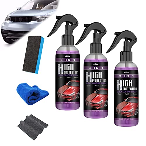 DINNIWIKL Jaysuing car Spray, 3 in 1 Ceramic car Coating Spray, Jaysuing car Nano Spray Paint Repair, Nano Auto Kratzer Reparatur Tuch, lackreiniger für autolacke (100ml,3pcs) von DINNIWIKL