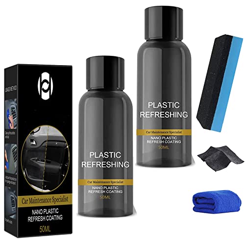 DINNIWIKL Reparaturmittel FüR Autokunststoffe, Plastic Revitalizing Coating Agent, Auto Kunststoffpflege Innen, Auto Innenreiniger FüR Die Reinigung Von AutoinnenräUmen (50ML,2PCS) von DINNIWIKL