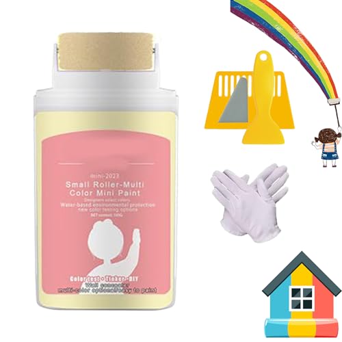 DINNIWIKL Small Roller Wall Patching Brush, Wall Small Roller Paint Brush, New Housekeeper Spackle Roller Paint, Great Wall Repair Paste, All In One Spackle Roll on Wall Repair Kit (Yellow) von DINNIWIKL
