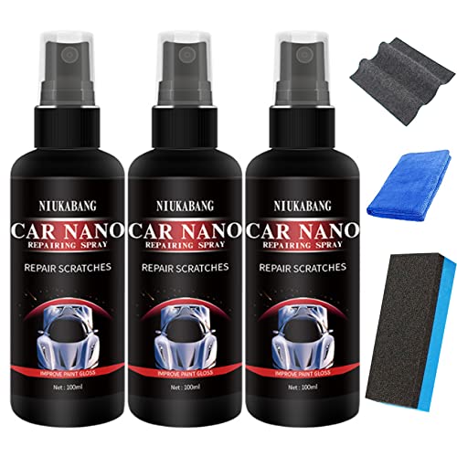 Nano Auto Kratzerentfernungsspray, Nano Reparaturspray FüR Auto, Nano Autokratzer Der Polierspray Repariert Kratzerentfernungsspray Lackschutzspray (100ml, 3pcs) von DINNIWIKL