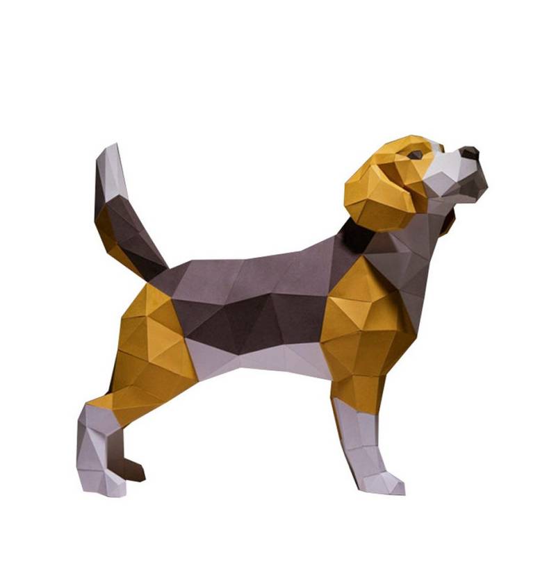 DINO SONO Papierdekoration 3D Hund Papiermodell Origami Tischdeko Basteln Geschenk, Hunde, dog, Origami von DINO SONO