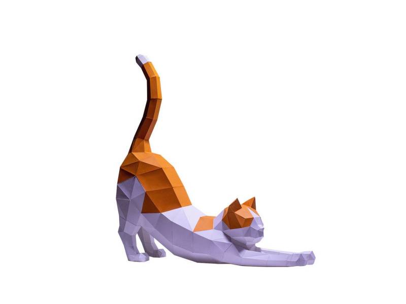 DINO SONO Papierdekoration 3D Katze Papierbastelset Tischdeko Geschenk von DINO SONO