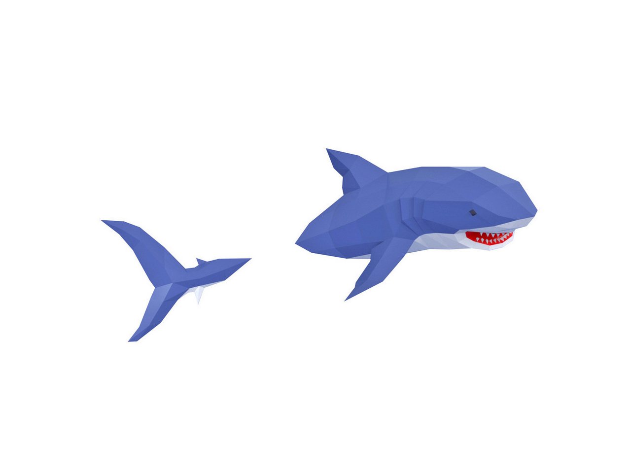DINO SONO Wabendekoration 3D Hai Wanddeko Papiermodell basteln Great White Shark Geschenk, Origami, Hai, Shark von DINO SONO