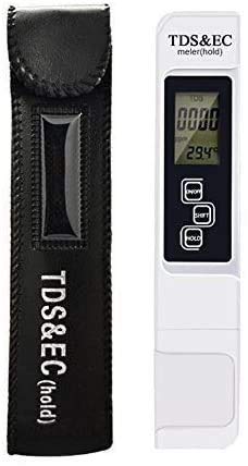 DINOWIN Tragbar Digital Wasserqualität Tester Digital TDS Tester EC/Temp Wassertest Leitwertmessgerät, Messbereich bei 0-9999ppm, 0,01 Auflösung (Weiß) von DINOWIN