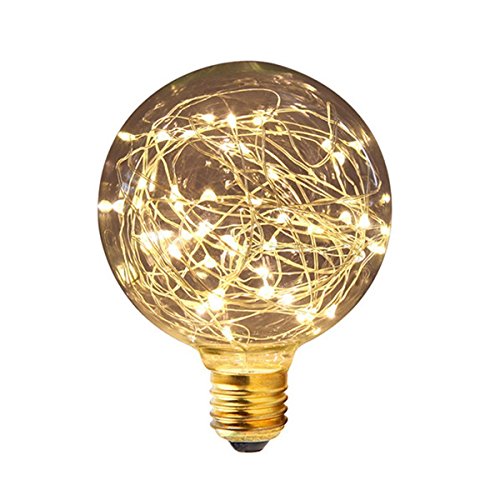 DINOWIN Vintage Edison Glühbirne, G95 3W E27 LED Feuerwerk Leuchtmittel,Die Kombination aus Retro und Modern Kreative Dekorative Glühlampen Lampe Für Home (Warmweiß) von DINOWIN
