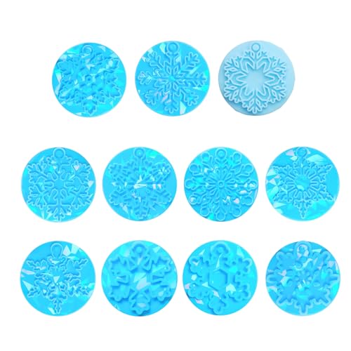 Silikonform Holographische Schneeflockenanhänger Harzformen Einzigartiger Weihnachtsbaum Charm Epoxidform Festliche Ornamente Holographische Schneeflockencharme Harzform Häuserdekorationen von DINSOAVR
