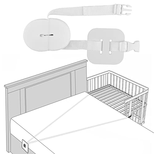 DINSONG Gurt für Babybett, 8m Weiß Beistellbett Befestigungsgurt für Boxspringbetten zu verankern von DINSONG