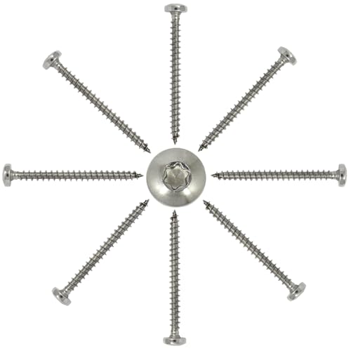 100 Stück Spanplattenschrauben mit verstärktem Rundkopf Vollgewinde aus Edlestahl A2 4,5 x 55 mm TX20 - Holzschrauben mit ETA Zulassung Linsenkopfschrauben Edelstahlschrauben A2 TORX I DIOS24® von DIOS24