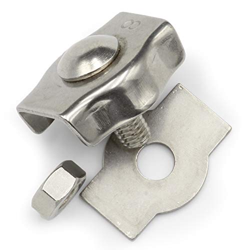 15 Stück SIMPLEX Drahtseilklemme M4 x 2 mm - Edelstahl V4A - (Größe und Menge wählbar!) - Klemme für Drahtseil Seilklemme Kabelklemme Drahtseil Klemme I DIOS24® von DIOS24