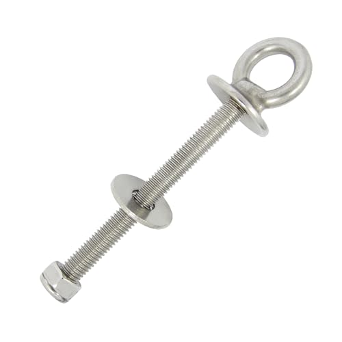 5 Stück Augbolzen mit Kragen und metrischem Gewinde M12 x 160 mm - Edelstahl V4A - Augenbolzen Ringbolzen Augenschraube Ösenschraube Ringschraube I DIOS24® von DIOS24