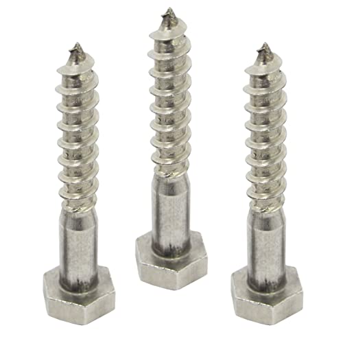 5 Stück Sechskant Holzschrauben 10 x 70 mm DIN 571 Edelstahl A2 - Schlüsselschrauben Wiener Schrauben Holzschrauben Rostfrei V2A I DIOS24® von DIOS24