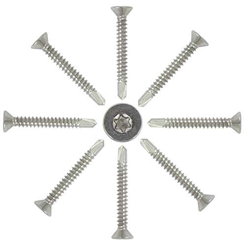 50 Stück Bohrschrauben mit Senkkopf 3,9 x 38 aus Edelstahl V2A Form O DIN 7504 - Selbstbohrschrauben Blechschrauben Selbstschneidend Edelstahl Rostfrei TORX I DIOS24® von DIOS24