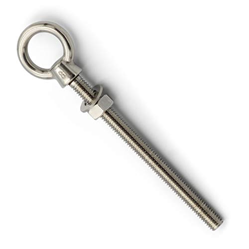 DIOS24 15 Stück Augbolzen mit metrischem Gewinde M6 x 80 mm (Größe und Menge wählbar!) - Edelstahl V4A - Augenbolzen Ringbolzen Ösenschraube von DIOS24