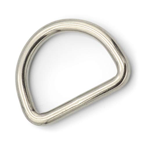 DIOS24 15 Stück D-Ring geschweißt, poliert D= 6 x 40 mm (Größe und Menge wählbar!) - Edelstahl V4A - Halbring Halbrundring von DIOS24