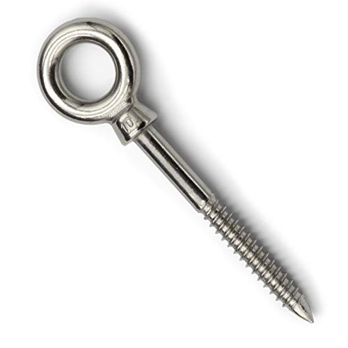 DIOS24 3 Stück Augbolzen mit Holzgewinde 8 x 60 mm (Größe und Menge wählbar!) - Edelstahl V4A - Augenbolzen Ringbolzen Ösenschraube von DIOS24