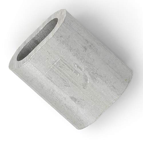 DIOS24 30 Stück Pressklemmen aus Aluminium Ds=1,5 x 7 mm - DIN 3093 (Größe und Menge wählbar!) - Presshülsen Drahtseilklemmen Draht Seilverbinder Alu Klemme Stahlseil Drahtseilpressklemmen von DIOS24