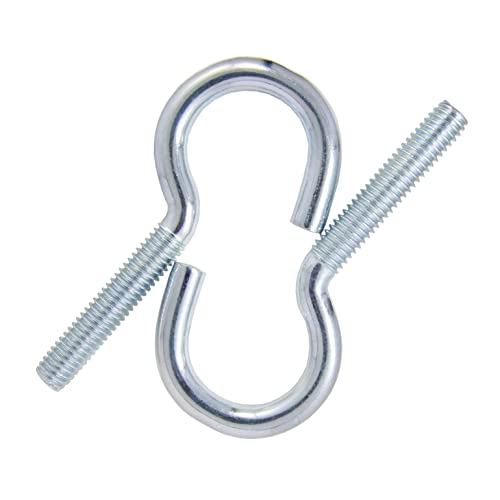 DIOS24 5 Stück Schraubhaken mit metrischem Gewinde M4 x 40 mm gebogen verzinkt - Haken halbrund gebogen Wandhaken Hakenschraube metrisch Wäscheleinenhaken Deckenhaken I von DIOS24