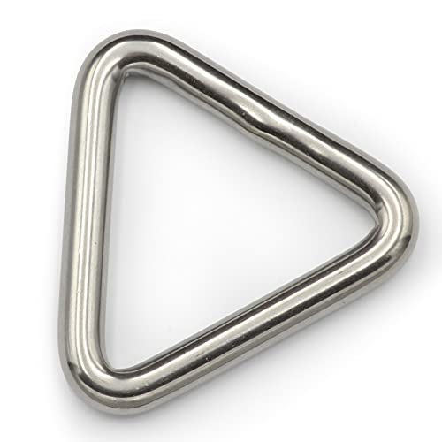DIOS24 5 Stück Triangel Ring geschweißt, poliert 6 x 50 mm (Größe und Menge wählbar!) - Edelstahl V2A - Dreieck-Schnalle Triangel Öse Edelstahlring Deltaring von DIOS24