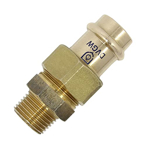Verschraubung AG 22 mm x 3/4" aus Rotguss - Pressfittinge Pressanschluss b-press DVGW V Contur von DIOS24