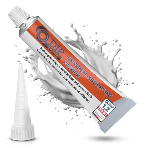 DIP-Tools Premium Universal Dichtmasse wasserdicht - Haftstarker Wasserstop, Flüssigkunststoff Abdichtung ideal für Regenrinne, Terrasse, KFZ etc. (80g) von DIP Tools