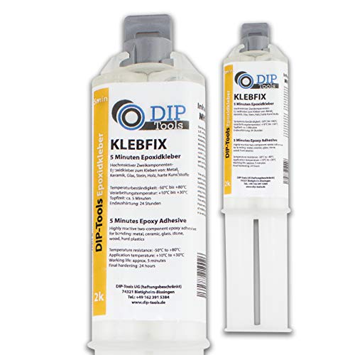 DIP-Tools Wiederverschließbarer Epoxidharz 2k Kleber - 2 Komponenten Kleber, Epoxidharz mit Härter, Epoxy Resin - Metallkleber, Alleskleber (2x25ml) von DIP Tools