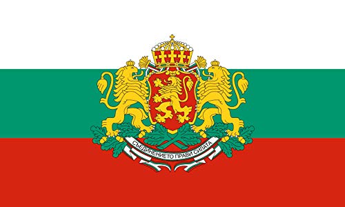 DIPLOMAT-FLAGS Flagge Bulgaria with Coat of arms | Standard of The President of Bulgaria | This Flag Does not Exist in The Bulgarian Legislation | Querformat Fahne | 0.06m² | 20x30cm von DIPLOMAT-FLAGS