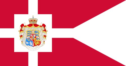 DIPLOMAT-FLAGS Flagge Standard of Queen Ingrid The Queen Mother 1948-2000 | Royal Standard of Queen Ingrid | Querformat Fahne | 0.06m² | 18x35cm Autofahnen von DIPLOMAT-FLAGS