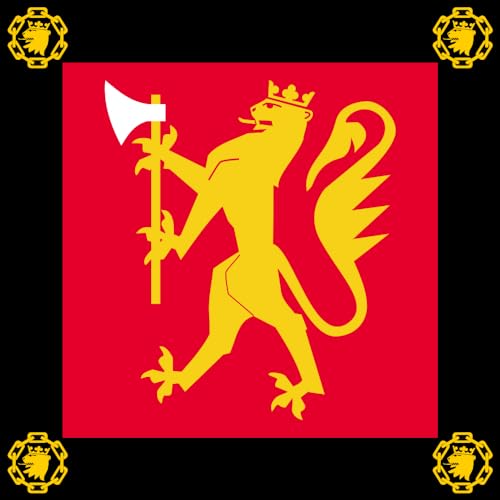 DIPLOMAT-FLAGS Flagge Standard of The Army Logistic Regiment Norway | The Ceremonial Standard of The Norwegian Army Logistic Regiment Opperasjonsstøtteavdelingen | Fahne 0.06m² | 25x25cm für Di von DIPLOMAT-FLAGS