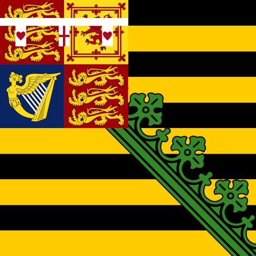 DIPLOMAT-FLAGS Flagge Standard of The Duke of Saxe-Coburg-Gotha | The Standard of The Duke of Saxe-Coburg-Gotha Used by Charles Edward | Fahne 0.06m² | 25x25cm Autofahnen von DIPLOMAT-FLAGS