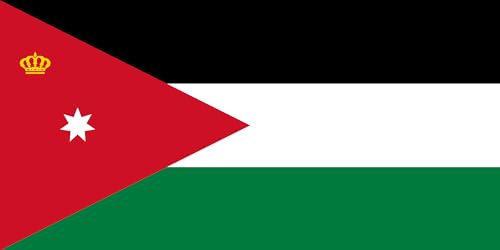 DIPLOMAT-FLAGS Flagge Standard of The King of Jordan | Possible Former Standard of The King of Jordan | Querformat Fahne | 0.06m² | 17x34cm Autofahnen von DIPLOMAT-FLAGS