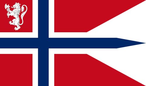 DIPLOMAT-FLAGS Flagge Standard of The Minister of Defence of Norway 1905-1937 | Norwegian Minister of Defence 1905-1937 | Querformat Fahne | 0.06m² | 20x30cm Autofahnen von DIPLOMAT-FLAGS