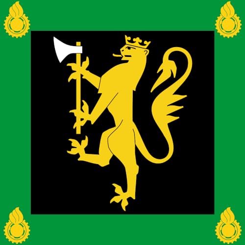DIPLOMAT-FLAGS Flagge Standard of The Norwegian Weapons Technical Regiment | Standard of The Norwegian Weapons Technical Regiment Våpenteknisk Regiment | Fahne 0.06m² | 25x25cm von DIPLOMAT-FLAGS