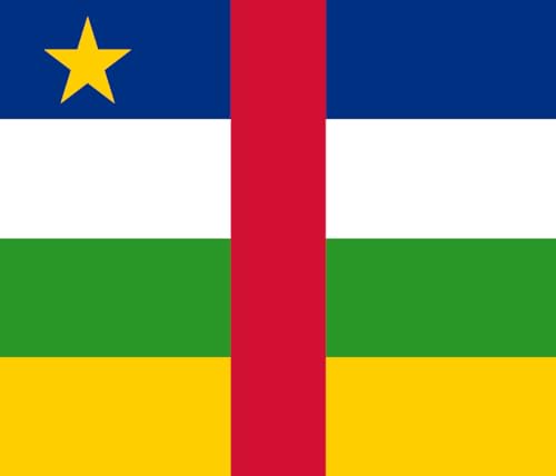 DIPLOMAT-FLAGS Flagge Standard of The President of Central Africa | Standard of The President of The Central African Republic | Querformat Fahne | 0.06m² | 23x25cm Autofahnen von DIPLOMAT-FLAGS